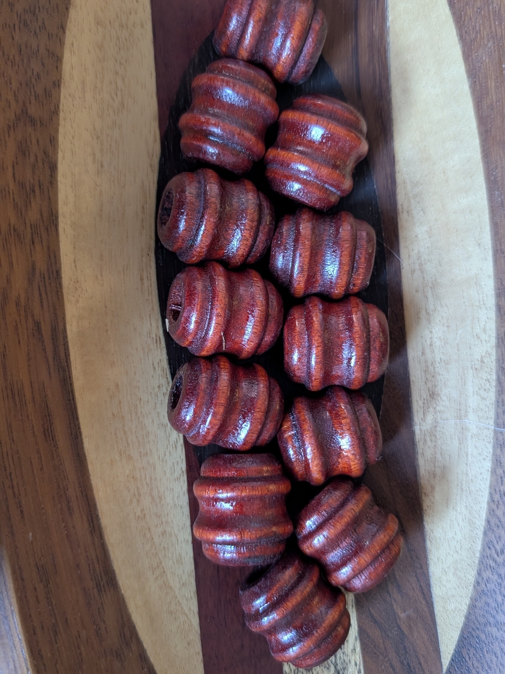 vintage 1970s mahogany macrame beads